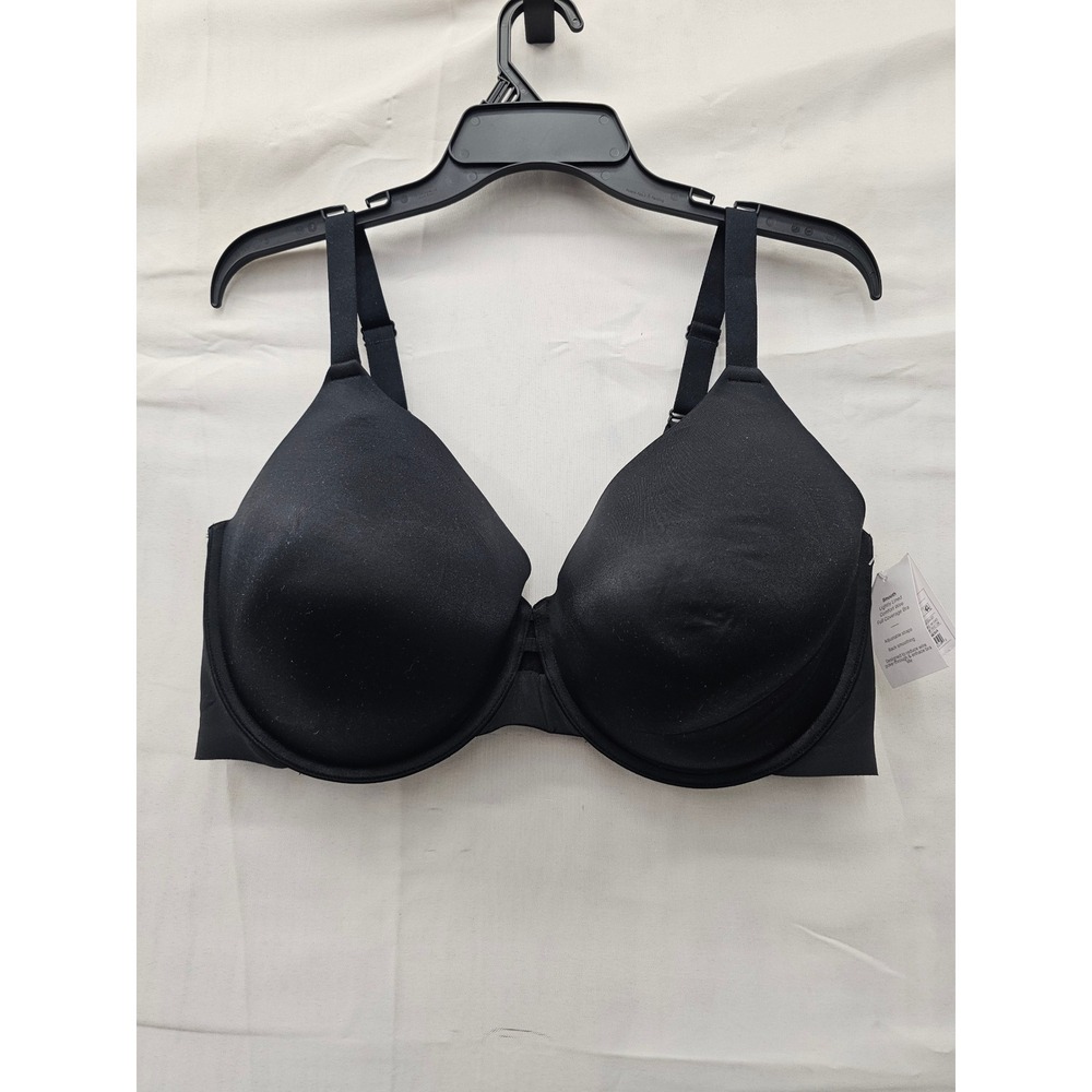 Auden Womens Full Coverage Bra Black Nylon Blend Casual Size 40DDD